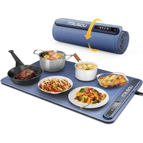 Electric Warming Tray - Full Surface Heating Rollable & Premium Silicone Nano